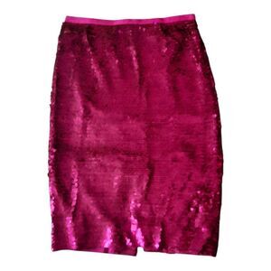 Etcetera Pink Sequin Knee-Length Pencil Skirt